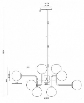 Люстра на штанге Maytoni Erich MOD221-PL-12-N в Елабуге - elabuga.mebel24.online | фото 3