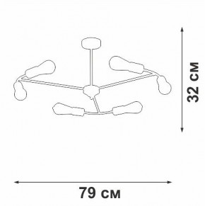 Люстра на штанге Vitaluce V3025 V3025-1/6PL в Елабуге - elabuga.mebel24.online | фото 2