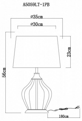 Настольная лампа декоративная Arte Lamp Baymont A5059LT-1PB в Елабуге - elabuga.mebel24.online | фото 3