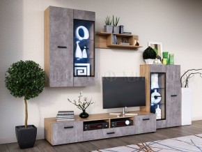 Нэнси New Пенал навесной исп.1 (ЛДСП) Бетон светлый/Сонома в Елабуге - elabuga.mebel24.online | фото 3