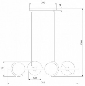 Подвесная люстра Eurosvet Moity 70149/4 черный/латунь в Елабуге - elabuga.mebel24.online | фото 4