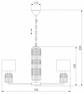 Подвесная люстра Eurosvet Zaffiro 10099/8 хром/прозрачный хрусталь Strotskis (новый абажур) в Елабуге - elabuga.mebel24.online | фото 5