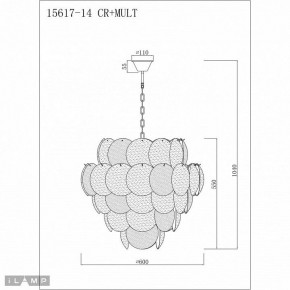 Подвесная люстра iLamp Rivoli 15617-14 CR+MULT в Елабуге - elabuga.mebel24.online | фото 3