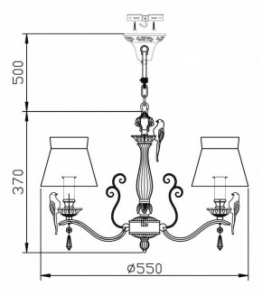 Подвесная люстра Maytoni Bird ARM013-05-W в Елабуге - elabuga.mebel24.online | фото 3