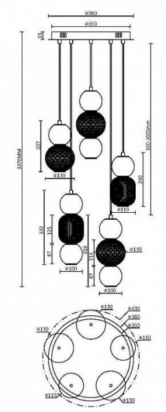 Подвесная люстра Maytoni Drop MOD273PL-L80CH3K в Елабуге - elabuga.mebel24.online | фото 3