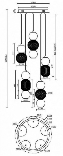 Подвесная люстра Maytoni Drop MOD273PL-L80G3K в Елабуге - elabuga.mebel24.online | фото 2