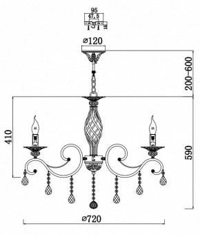 Подвесная люстра Maytoni Grace RC247-PL-08-R в Елабуге - elabuga.mebel24.online | фото 3