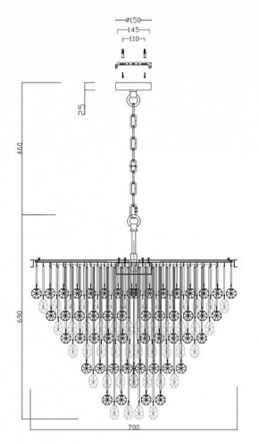 Подвесная люстра Maytoni Linn MOD091PL-09CH в Елабуге - elabuga.mebel24.online | фото 3