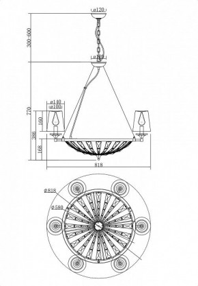 Подвесная люстра Maytoni Pantheon H021PL-06CH в Елабуге - elabuga.mebel24.online | фото 5