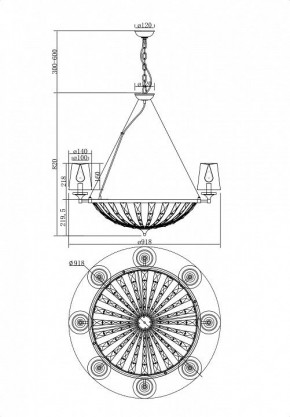 Подвесная люстра Maytoni Pantheon H021PL-08CH в Елабуге - elabuga.mebel24.online | фото 4