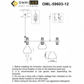 Подвесная люстра Omnilux Trevasco OML-59603-12 в Елабуге - elabuga.mebel24.online | фото 8