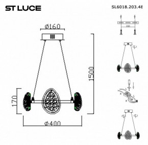 Подвесная люстра ST-Luce Enigma SL6018.203.48 в Елабуге - elabuga.mebel24.online | фото 4