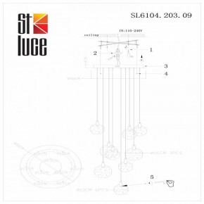 Подвесная люстра ST-Luce Montecelio SL6104.203.09 в Елабуге - elabuga.mebel24.online | фото 3