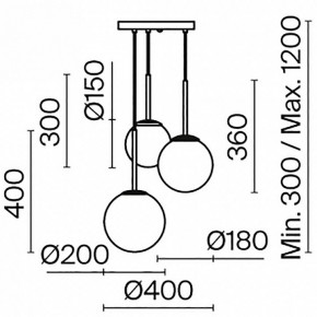 Подвесной светильник Maytoni Basic form MOD321PL-03B в Елабуге - elabuga.mebel24.online | фото 6