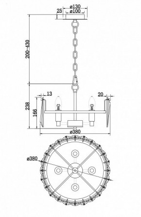 Подвесной светильник Maytoni Puntes MOD043PL-04CH в Елабуге - elabuga.mebel24.online | фото 4