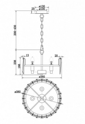 Подвесной светильник Maytoni Puntes MOD043PL-04G в Елабуге - elabuga.mebel24.online | фото 4