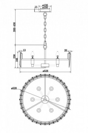 Подвесной светильник Maytoni Puntes MOD043PL-06G в Елабуге - elabuga.mebel24.online | фото 4