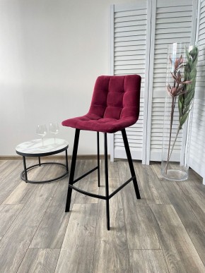 Полубарный стул CHILLI-QB SQUARE винный #16, велюр / черный каркас (H=66cm) М-City в Елабуге - elabuga.mebel24.online | фото 4