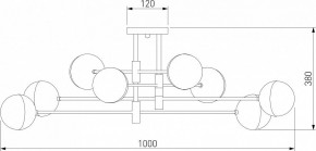 Потолочная люстра Eurosvet Nuvola 70129/8 латунь в Елабуге - elabuga.mebel24.online | фото 3