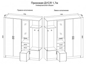 Прихожая Дуся 1.7 УНИ (Дуб Бунратти/Белый Бриллиант) в Елабуге - elabuga.mebel24.online | фото 2