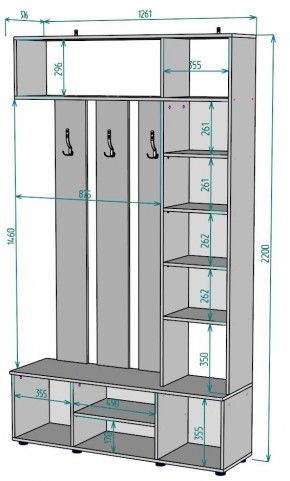 Прихожая с зеркалом V19_M в Елабуге - elabuga.mebel24.online | фото 2