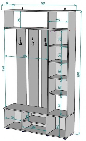 Прихожая с зеркалом V20_M в Елабуге - elabuga.mebel24.online | фото 2