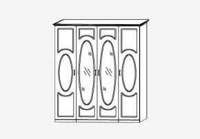 Прованс-2 Шкаф 4-х дверный с 2 зеркалами (Бежевый/Текстура белая платиной золото) в Елабуге - elabuga.mebel24.online | фото 2