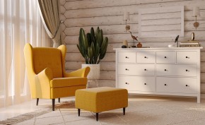Пуф Киркас жёлто-оранжевый, ткань рогожка в Елабуге - elabuga.mebel24.online | фото 3