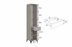 РИЧ Шкаф однодверный со стеклом в Елабуге - elabuga.mebel24.online | фото 3