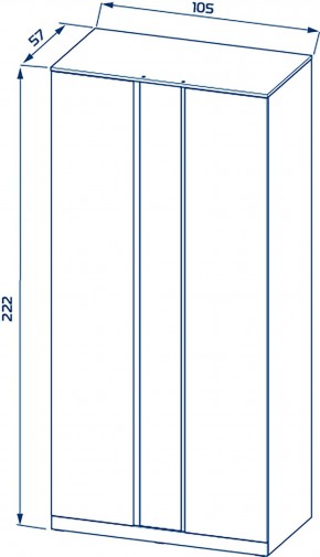 S01194 Варма Стор 105 шкаф распашной с зеркалом 222х105х57, белый в Елабуге - elabuga.mebel24.online | фото 2
