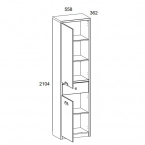 Шкаф 2D1S/D1, DIESEL , цвет дуб мадура/веллингтон в Елабуге - elabuga.mebel24.online | фото 2