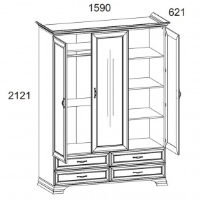 Шкаф 3D4S Z, TIFFANY, цвет вудлайн кремовый в Елабуге - elabuga.mebel24.online | фото 1