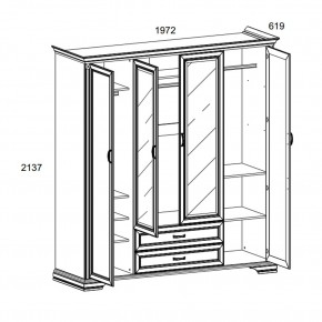 Шкаф 4D2S Z , MONAKO, цвет Сосна винтаж в Елабуге - elabuga.mebel24.online | фото 1