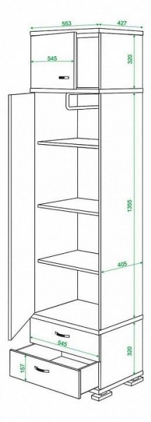 Шкаф платяной Домино КС-10 в Елабуге - elabuga.mebel24.online | фото 3