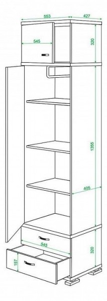 Шкаф для белья Домино КС-10 в Елабуге - elabuga.mebel24.online | фото 2