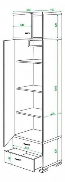 Шкаф платяной Домино КС-10 в Елабуге - elabuga.mebel24.online | фото 2