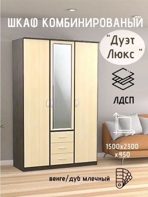 Шкаф комбинированный Дуэт Люкс с зеркалом в Елабуге - elabuga.mebel24.online | фото 3
