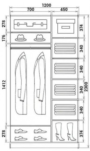 Шкаф-купе ХИТ 23-12-22 (620) в Елабуге - elabuga.mebel24.online | фото 2