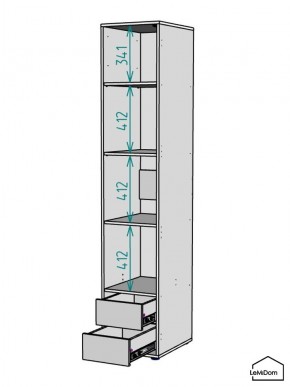 Шкаф Linnea MHR-1-4 2050х400х510 (Графит-М 11.1.25) в Елабуге - elabuga.mebel24.online | фото 3