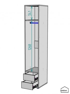 Шкаф Linnea MHR-1PO-3 2050х400х510 (Белый-М 11.1.2) в Елабуге - elabuga.mebel24.online | фото 3
