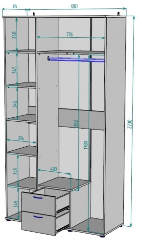 Шкаф Ольга H54 в Елабуге - elabuga.mebel24.online | фото 2