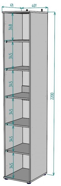 Шкаф Ольга H59 в Елабуге - elabuga.mebel24.online | фото 2