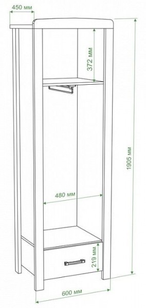 Шкаф платяной Бартоло Ш1Д в Елабуге - elabuga.mebel24.online | фото 2