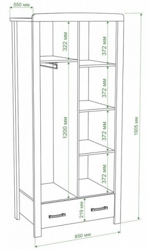 Шкаф платяной Бартоло Ш2Д в Елабуге - elabuga.mebel24.online | фото 2