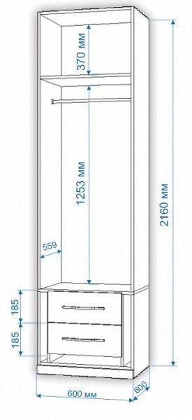 Шкаф платяной Нобиле Пл-60/60 в Елабуге - elabuga.mebel24.online | фото 2