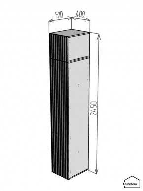 Шкаф с антресолью Linnea MHR-1A-1 2450х400х510 (Графит-М 11.1.25) в Елабуге - elabuga.mebel24.online | фото 2