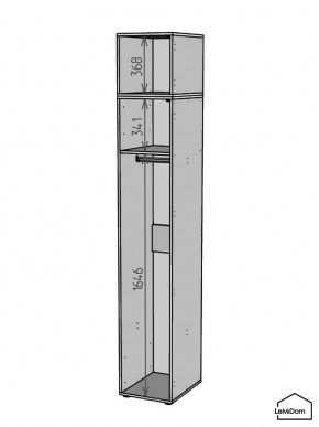 Шкаф с антресолью Linnea MHR-1A-1 2450х400х510 (Графит-М 11.1.25) в Елабуге - elabuga.mebel24.online | фото 3