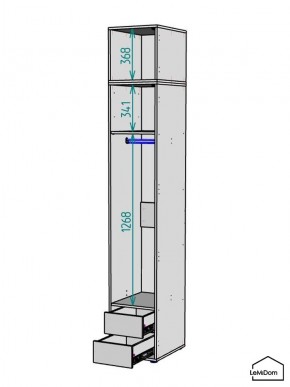 Шкаф с антресолью Linnea MHR-1A-3 2450х400х510 (Белый-М 11.1.2) в Елабуге - elabuga.mebel24.online | фото 3
