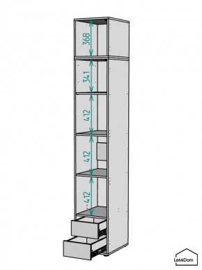 Шкаф с антресолью Linnea MHR-1POA-4 2450х400х510 (Белый-М 11.1.2) в Елабуге - elabuga.mebel24.online | фото 3