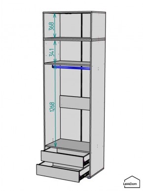 Шкаф с антресолью Linnea MHR-2A-3 2450х800х510 (Белый-М 11.1.2) в Елабуге - elabuga.mebel24.online | фото 3